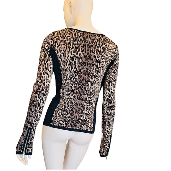Cach’e Leopard Print Zip Up Sweater Jacket - Picture 8 of 9